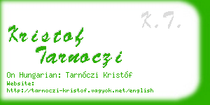 kristof tarnoczi business card