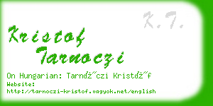 kristof tarnoczi business card